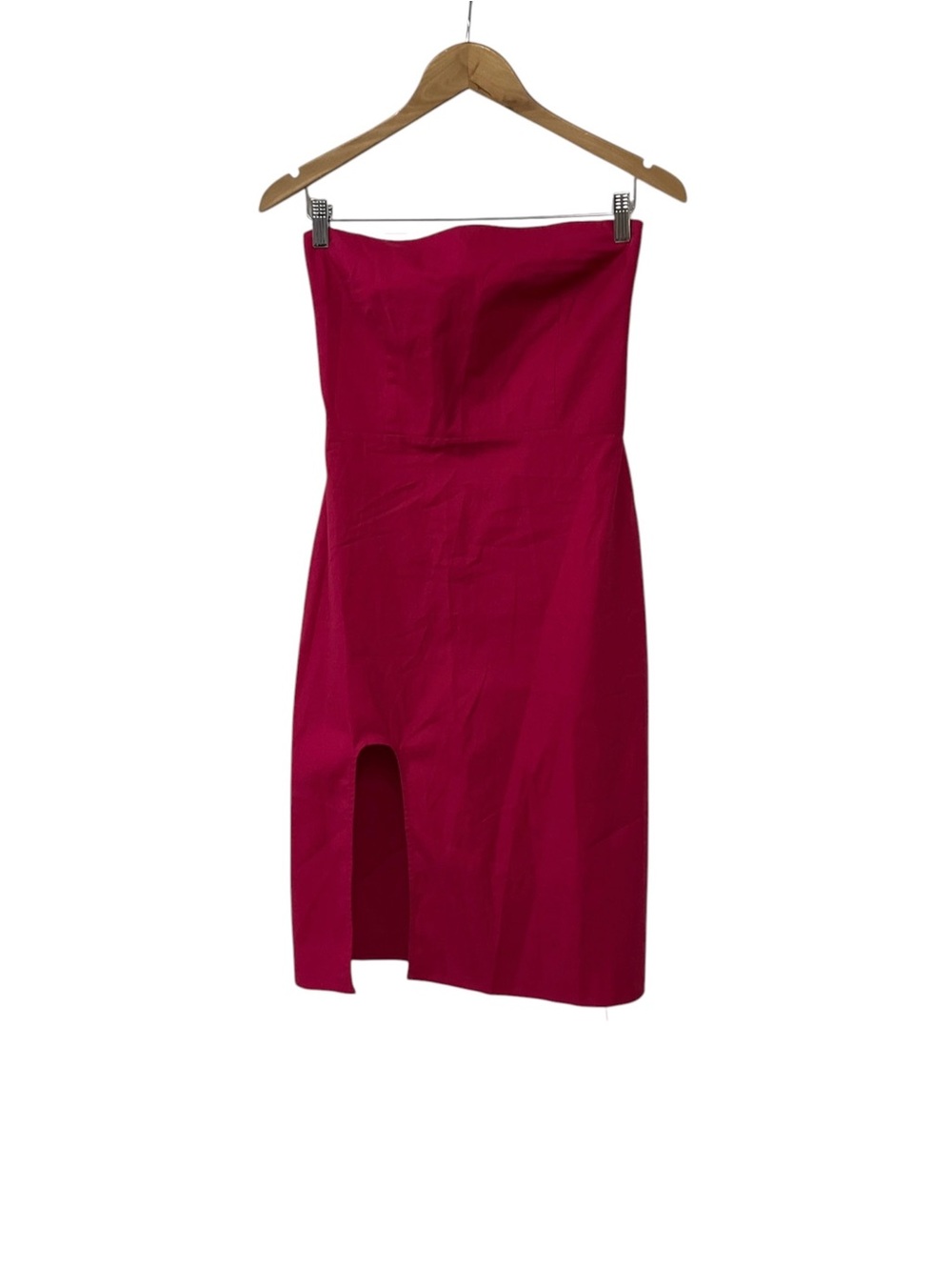 New Reformation Banjo Pink Strapless Front Slit Dress 6
